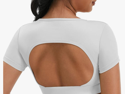 Backless crop gym shirt
