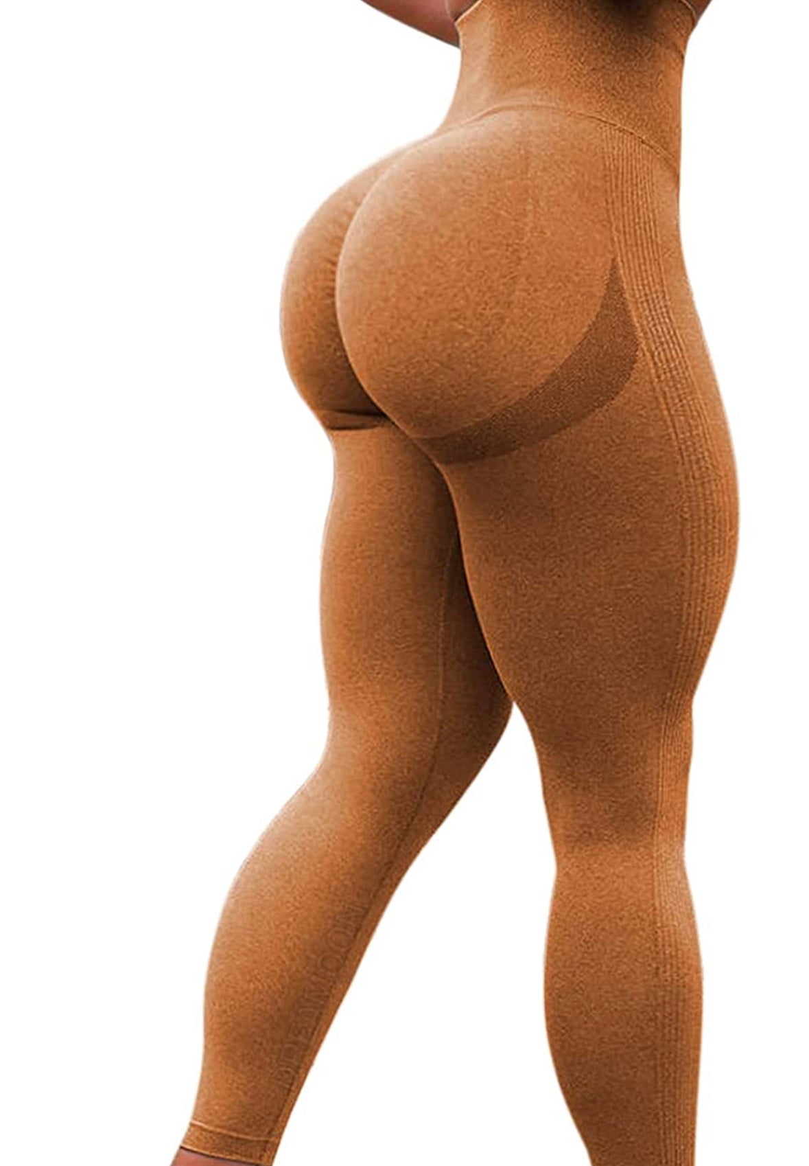 V-Front Butt Lift Leggings - Brown