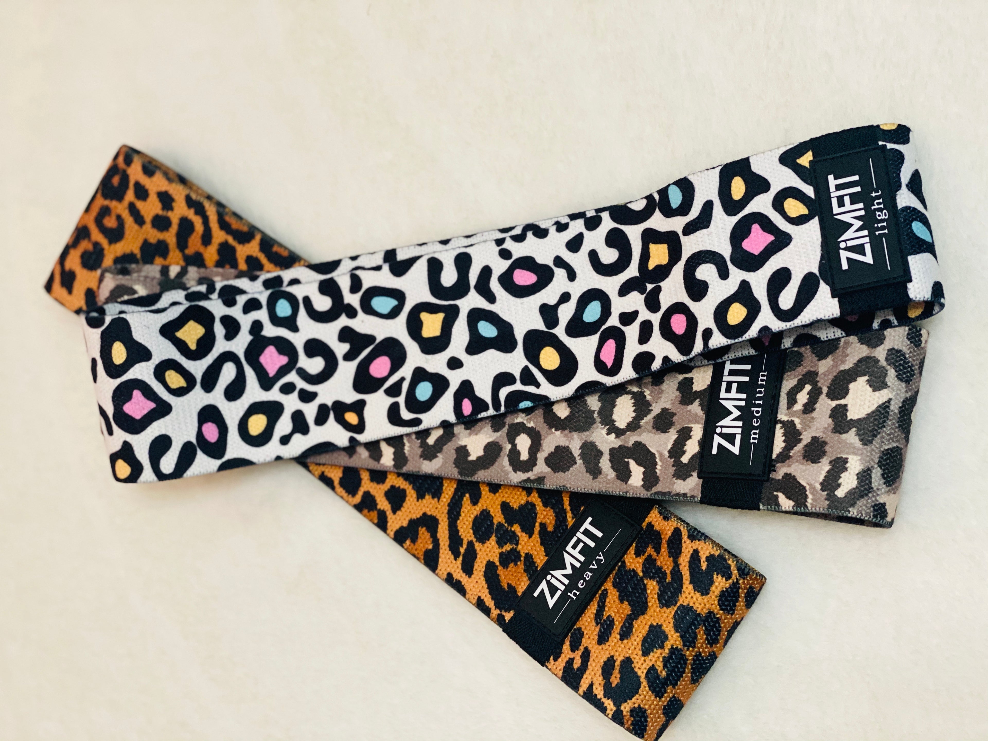 Leopard print resistance bands