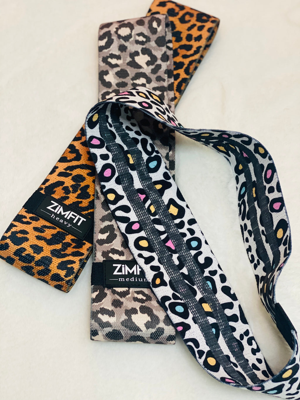 Leopard print resistance bands
